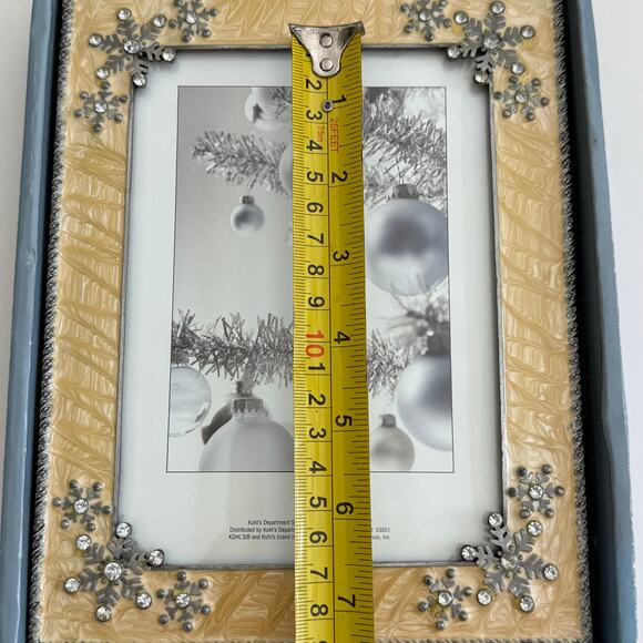 NIB Enameled Christmas/Holiday/Winter 5x7 Photo Frame Snowflakes Sparkle - Picture 8 of 8